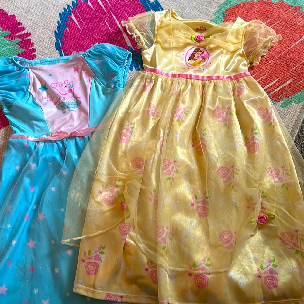 Peppa pig and Belle toddler girls pajamas/play dress